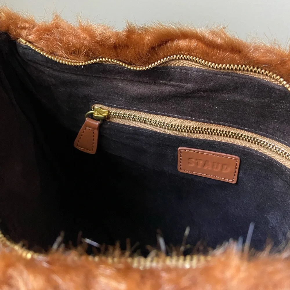 Staud faux fur xl clutch, new